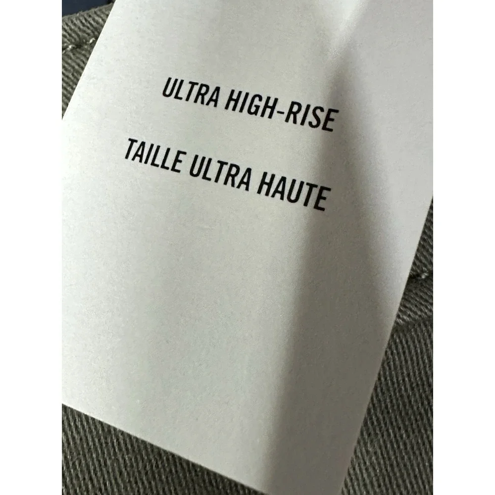 Hollister Ultra High Rise Olive Green Cargo Mom Women's Shorts Size 1/0 New